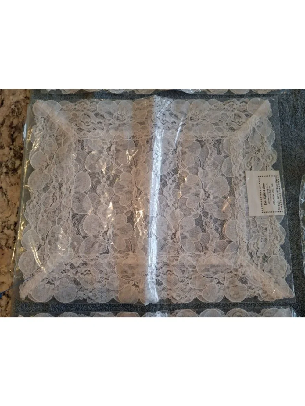 Vintage Colonial Lace Inc White Floral Lace Doily Placemat Set USA Cottagecore